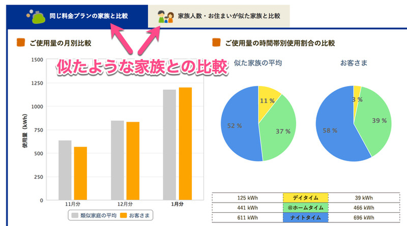 中部電力カテエネの家族比較